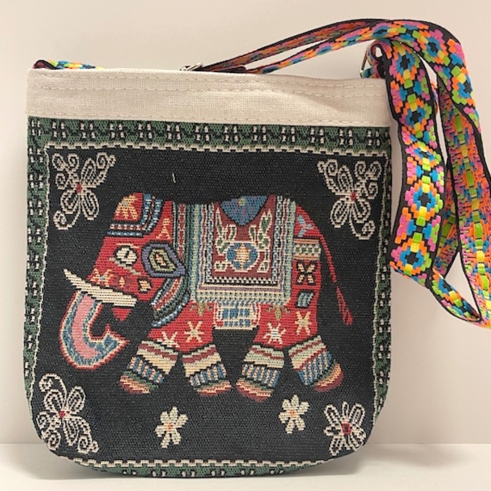 Women’s Ethnic Animal Red Elephant Small Cross Body Bag Purse